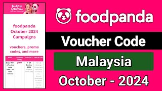 Foodpanda Malaysia voucher code October 2024  foodpanda voucher code [upl. by Llerahs]