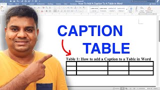 How To Add A Caption To A Table In Word [upl. by Lepine]