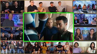 YouTubers React To Homelander Makes The Deep Almost Blow ATrain  The Boys S4 Ep1 Reaction Mashup [upl. by Caruso35]