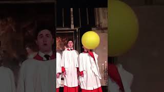 ￼Choir boy uses helium from balloon to hit high note😂😇 [upl. by Bashemeth]