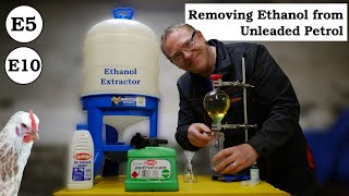 E10 amp E5 Ethanol fuel extraction removal from Unleaded Petrol using a Separation Funnel amp Chicken 🐔 [upl. by Hiroko]