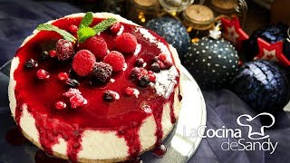 CHEESECAKE NAVIDEÑO🎄RECETA FACIL🎅 POSTRE DIFERENTE 💚TARTA DE QUESO NAVIDAD [upl. by Kiernan]