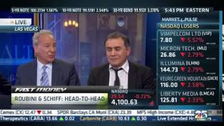 Nouriel Roubini Rebuts Peter Schiff  You Think Deflation Is GoodThat Is Nonsense [upl. by Yuria]