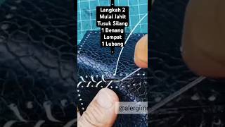 Langkah 2 Mulai jahit tusuk silang pada benang pertama shorts tutorial handstitch alergimesin [upl. by Sanborne]