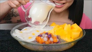 THAI DESSERT MANGO SAGO ASMR EATING SOUNDS LIGHT WHISPERS  SASASMR [upl. by Diarmid]