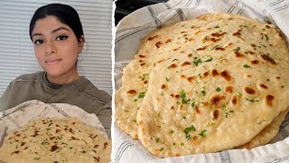 EASY 2Ingredient Naan Recipe  The Best Homemade Garlic Naan Recipe [upl. by Hayton]