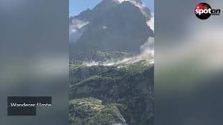 Erdrutsch in den Alpen Video zeigt fliegende Felsen [upl. by Valer59]