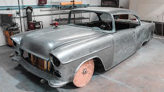 1955 Chevrolet Bel Air 2Door Hardtop Wegner Motorsports 427 LS Pro Touring Build Project [upl. by Wobniar490]