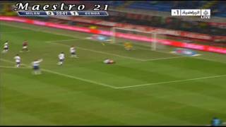 Highlights  AC Milan  52  Genoa  612010  Arabic Comment [upl. by Clovis]