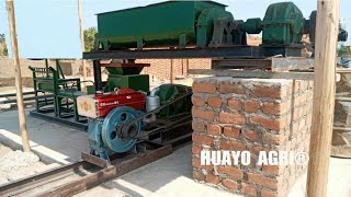 Clay Mixer and Clay Brick Machine work together to make high quality Solid Clay Bricks at Africa [upl. by Goetz]