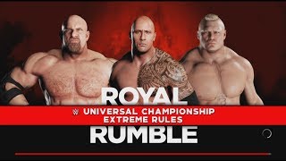 Brock Lesnar vsThe Rock vs Goldberg Triple Threat Match WWE2K18Gameplay [upl. by Idnor]