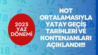 2023 YAZ DÖNEMİ ORTALAMA İLE YATAY GEÇİŞ TARİHLERİ AÇIKLANDI [upl. by Eilema]