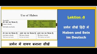 Learn German Haben und Sein  lektion8  learn German A1 in 30 days ravishgola [upl. by Soelch]