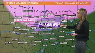 DFW Weather Chances for freezing rain starting Sunday night [upl. by Cul]