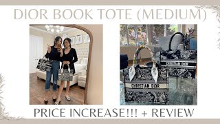 Review on Dior Medium Book Tote  What Fits Inside [upl. by Avner]