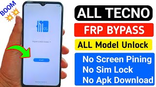 2024 All Tecno Android 1112 Frp Bypass  Unlock Google Ac  Apps Not Opening Solution Without PC [upl. by Sarilda848]