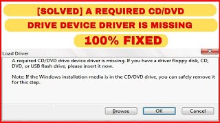 A required CDDVD drive device driver is missing windows 710 install 100 Fixed  Computer Park BD [upl. by Anitak]