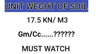 Unit Weight Of Soil KNm3 To Gmcc  Density of Soil Update your Information [upl. by Ellehcyar460]