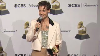 GRAMMYs Harry Styles Full Backstage Interview [upl. by Ycak259]