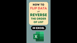 How to Reverse a List or Flip Data in Excel  Reverse order of data in column with Excel Formula [upl. by Annaigroeg]