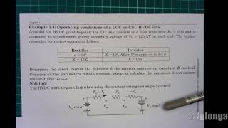 Example 14 Operating conditions of a LCC or CSC HVDC link [upl. by Hardner]