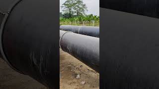 Holiday Testing of 3LPE Coating Pipe Section before Lowering [upl. by Anialad170]