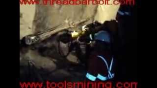 Thread Bar Bolt Installation for underground mining support [upl. by Eizdnil]