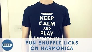 6 Fun Blues Harmonica Shuffle Licks on C harmonica [upl. by Haeel]