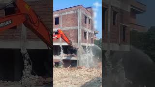 The process of demolishing a building with an excavator [upl. by Palermo332]