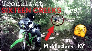 Riding the Honda crf450rl thru Sixteen Creeks Trail in Middlesboro KY [upl. by Nordin]