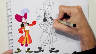 How to draw Captain Hook from Jake and the Never Land Pirates [upl. by Ittocs]