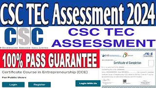 CSC tec exam। tec assessment exam। tec assessment exam questions answers। tec live exam। tec online [upl. by Miuqaoj]