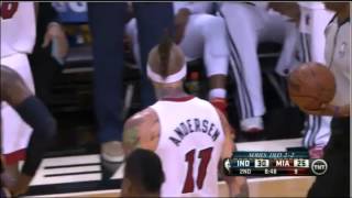 Chris Andersen blocks Tyler Hansbrough  Game 5  PacersHeat  NBA Playoffs 2013  HD [upl. by Ainimre]