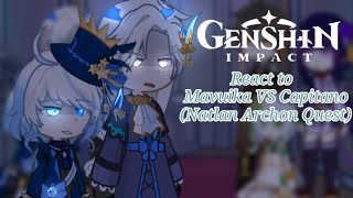 Genshin impact react to Mavuika VS Capitano GL2 I forgot to make Venti  read description [upl. by Trebled]