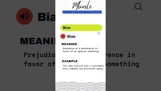 Meaning of Word BIAS shortvideo english learning [upl. by Fabron]