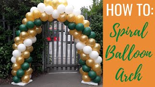 HOW TO Make A Spiral Balloon Arch Balloon Decor Tutorials [upl. by Glynas216]