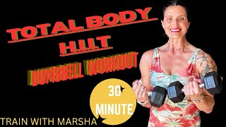 30 MINUTE FAT BURNING HIIT WORKOUT Intermediate With Dumbbells and a 10 min cool down [upl. by Amalea]