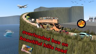 driving overload bus on beautiful road 25 [upl. by Sonia306]