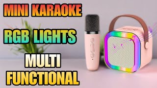 K12 Mini Karaoke Speaker With Wireless Mic And Amazing RGB Colorful Lights Modes  Unboxing [upl. by Thill]