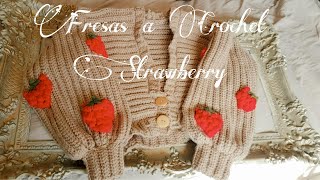 Como Tejer Fresa Puff a Crochet DIY StrawberryPara CardiganPashmina27 [upl. by Wrench]