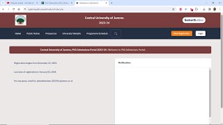 CENTRAL UNIVERSITY OF JAMMU PhD Admission 202324 Application Form is Out📢 [upl. by Elia]