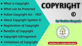 Copyright IPR  कॉपीराइट  Copyright Infringement  Indian Copyright Act 1957  by Tanisha Gangrade [upl. by Batchelor]