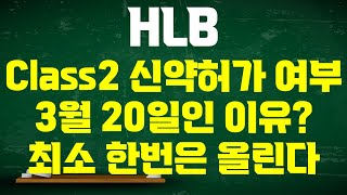 HLB 에이치엘비 주가전망 Class2 분류 신약허가 여부 결정 3월 20일까지인 이유 감사보고서 제출 기일과 맞물리며 세력 한번은 올린다 [upl. by Noillimaxam]