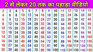 pahada  पहाड़ा  2 se lekar 20 tak pahade  2 se 20 tak pahada  Table 2 to 20 in hindi [upl. by Onivag]