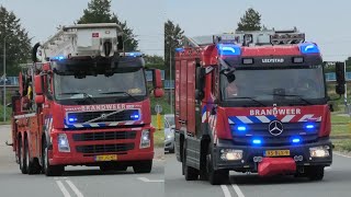 Massive Bullhorn Beroepsbrandweer Lelystad rukt uit naar woningbrand aan de Bongerd in Lelystad [upl. by Dorcus]