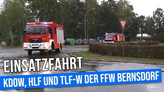 Einsatzfahrt KdoW HLF und TLFW Feuerwehr BernsdorfOL [upl. by Boutis625]