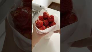 Make strawberry rose sugarcoated haws asmr food cooking asmrfood chinesefood strawberry [upl. by Angelico953]