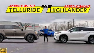 NEW 3ROW KING  2020 Toyota Highlander vs 2020 Kia Telluride Comparison [upl. by Attenyt]