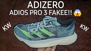 REVIEW  ADIDAS ADIZERO ADIOS PRO 3 FAKE KW PREMIUM😱😱😱  PARAH SIH INI  REVIEW PELARI PEMULA [upl. by Imelda548]