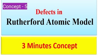 Defects of Rutherford Atomic Model Concept  5  3 Minutes Concepts [upl. by Maura678]